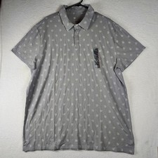All In Motion Mens Polo Shirt Supima Printed XXL Gray Moisture Wicking Quick Dry