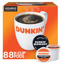FREESHIP Dunkin Midnight Coffee Dark Roast Coffee K-Cup Pods, 88 Count