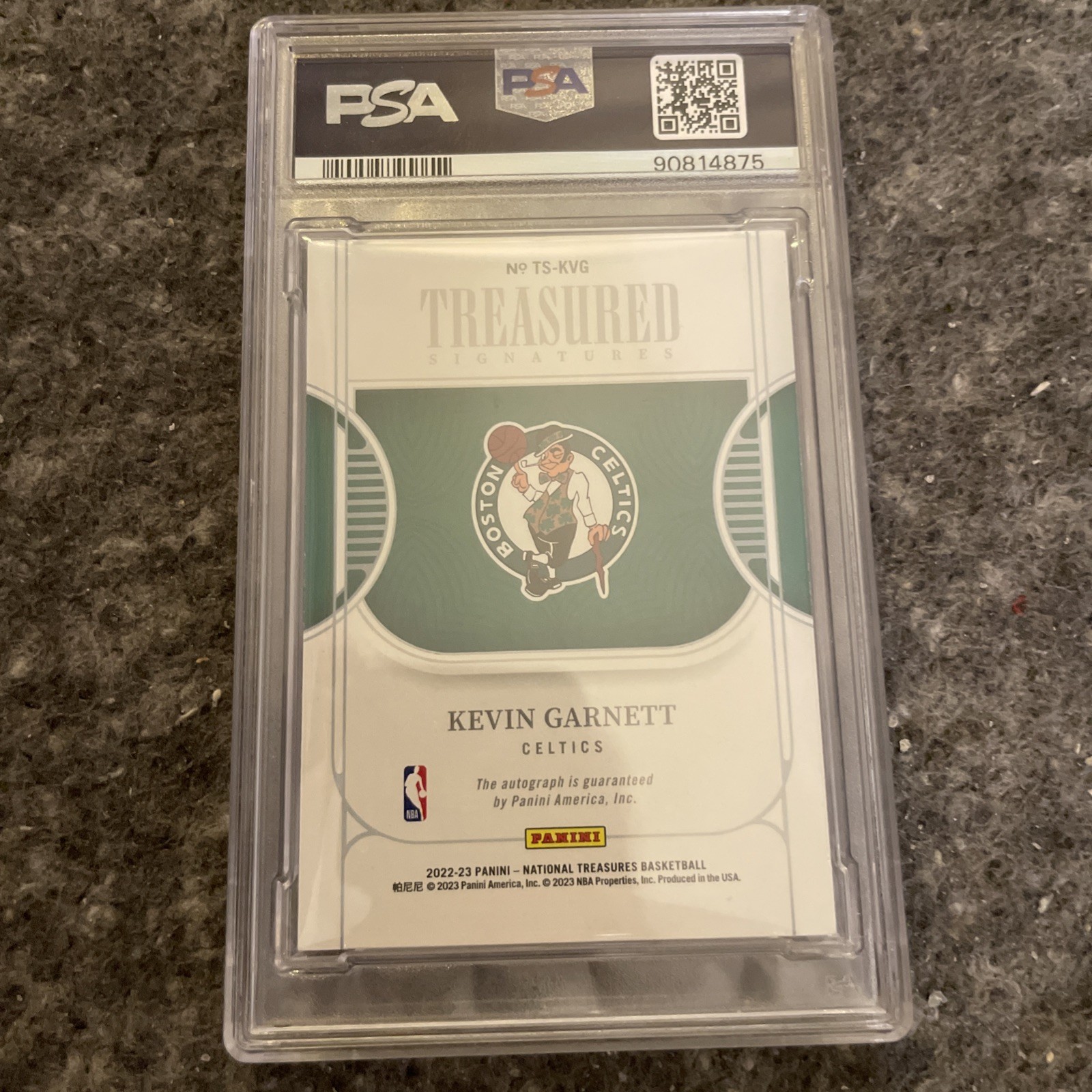 Kevin Garnett 2022 National Treasures ON CARD AUTO /49! PSA 9 - POP 2, 0 PSA 10! view 3