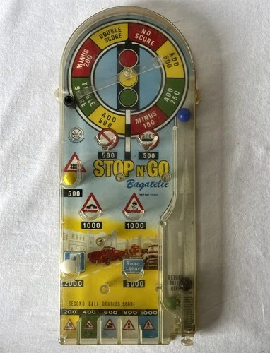Working Vintage MARX Toy Plastic & Tinplate STOP N' GO BAGATELLE Shooter Game