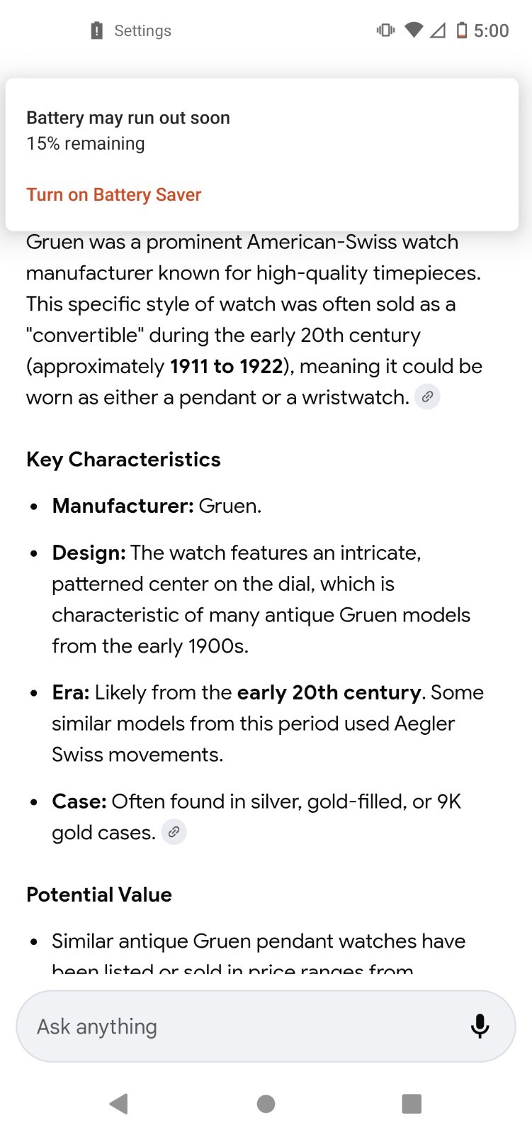 Gruen Women's Fully Functioning Gold Convertible … - image 6