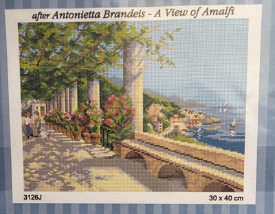 Orchidea Printed Needlepoint Tapestry Canvas  Only a view of Amalfi   30x40 cm