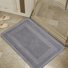 Non Slip Waffle Bath Mat Super Absorbent Washable Bathroom Rug Quick Dry Floor