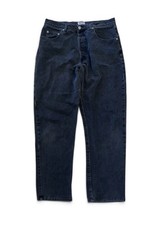 Vintage Guess Men  s Black Button Fly Denim Straight Leg Jeans Size 34 X 30 USA