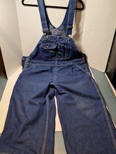 Key Denim Bib Overalls, Mens 40 22, Blue, Cotton, Buckle Farm Workwear