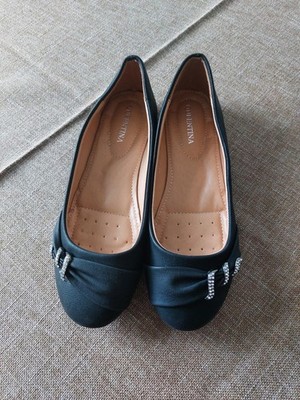 schwarzer  Damenschuh  Ballerina  in Größe 40
