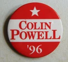 Colin Powell 1996 campaign pin button political