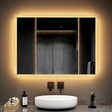 EMKE Illuminated Bathroom Mirror With Warm LED light 600X800 mm Wall Rectangle