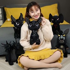 Halloween Plush Doll 35cm Black Monster Plushie Toy Pendant Ornament Gift New