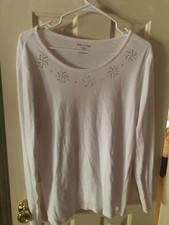 Womens Christmas White  with silver sparkly S...