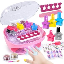 Shemira Nail Polish Kit For Girls Ages 7-12 Years Old,Toy 5 6 Pink