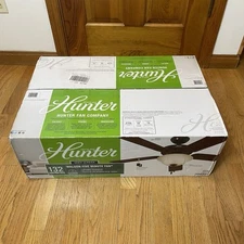 HUNTER Ceiling Fan THE WALDON 52in Onyx 5 Blade Bengal Fan W/Light 294991 53159