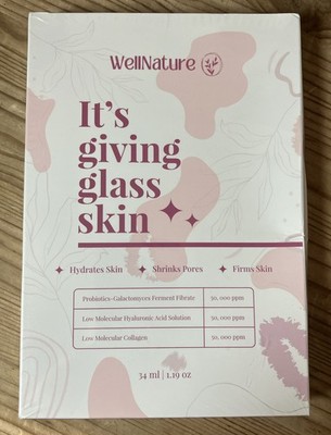 WellNature It s Giving Glass Skin Biocollagen Real Deep Mask 34ml (4 Masks) NEW