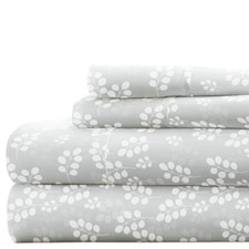 Linen Market Double-Brushed Patterned Microfiber Queen Sheet Set 4 Piece