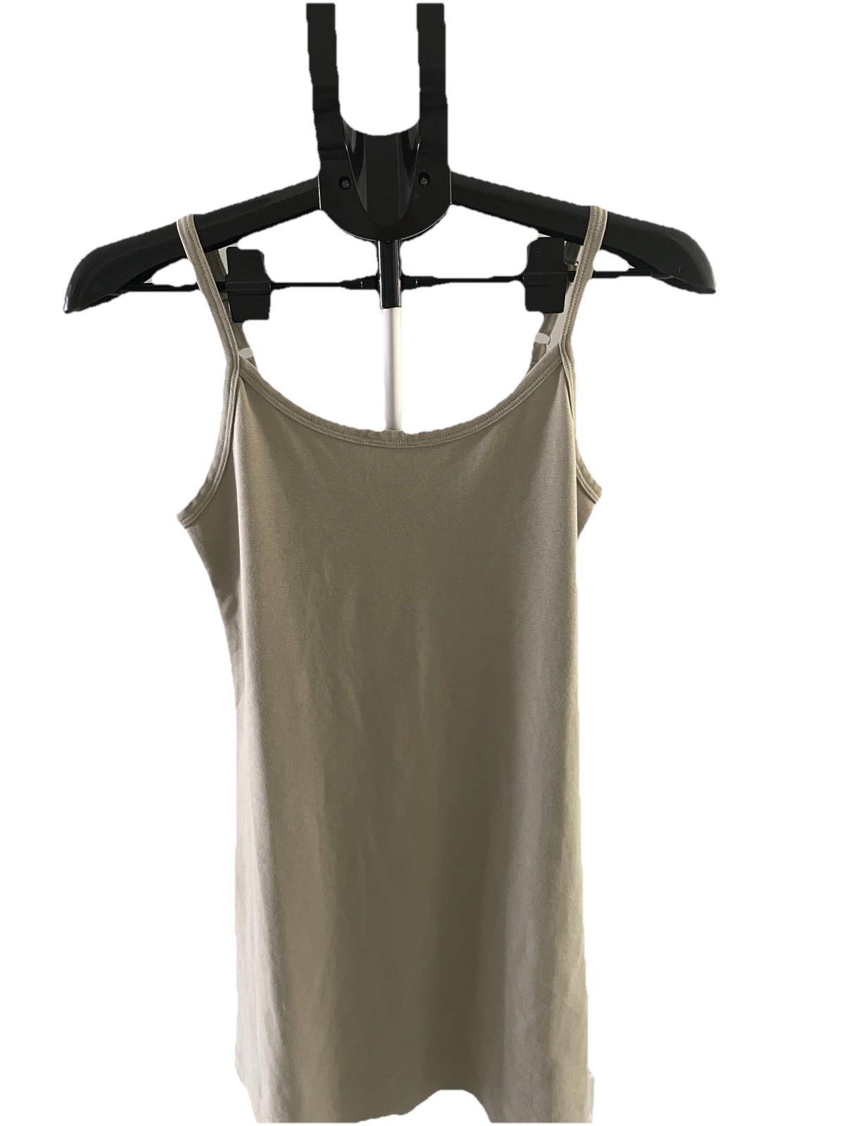 Basic Camisole Tank Top Solid Olive Green Adjusta… - image 3