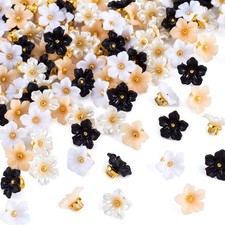 100 St&uuml;Ck 12,5 Mm Kunststoff-N&auml;Hkn&ouml;Pfe in Blumenform f&uuml;r Bastelarbeiten, Kl8678