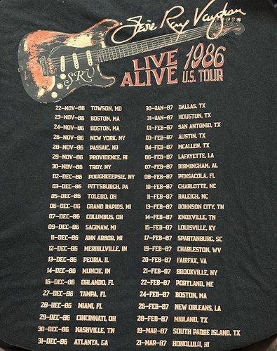 STEVIE RAY VAUGHN 2-Sided CONCERT TOUR T-SHIRT! Size XXL! Brand New! - Picture 4 of 5