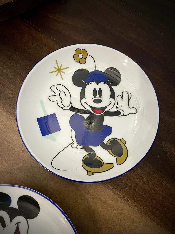 "Juego de 3 platos de 6"" aperitivos coleccionables Disney Mickey Mouse y Minnie Hanukkah" Foto 3 de 4