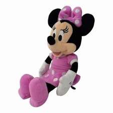 Disney Minnie Mouse Plush Pink Polka Dot Dress Stuffed Animal Toy 9 Inch