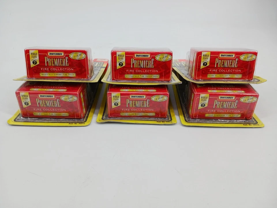 Matchbox Premiere Fire Collection World Class Series 7 Full Set of 6 1996 Sealed - Image 3 of 4