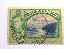 Stamp Trinidad and Tobago Scott 50 King George VI 1c 1938 Point Fortin Cancel OG