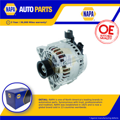 Alternator fits FORD FIESTA Mk5 TDCi 1.4D 01 to 10 NAPA 1140135 1303447 1477859