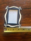 Vintage Modulus Metal Art Whimsical Picture Easel Frame 4.25”x3.25” Black/cream — photo 3