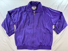 Vintage Windbreaker Womens Sz Small Casual Isle 1980s Track Jacket Purple 90s
