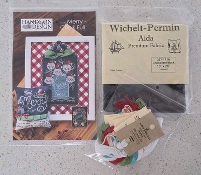 Merry Chalk Full Hands On Design Fat Quarter Shop Cross Stitch Kit Christmas