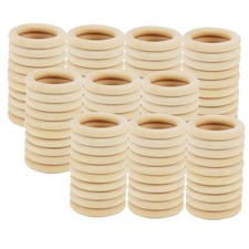 100 PCS 2 Inch Wood Rings, 50 x 8mm Unfinished Wood Circles Rings Wooden Macr...