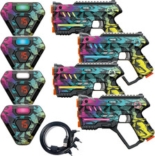Rechargeable Laser Tag Set of 4, Lazer Tag Game for Kids Indoor Outdoor Play,