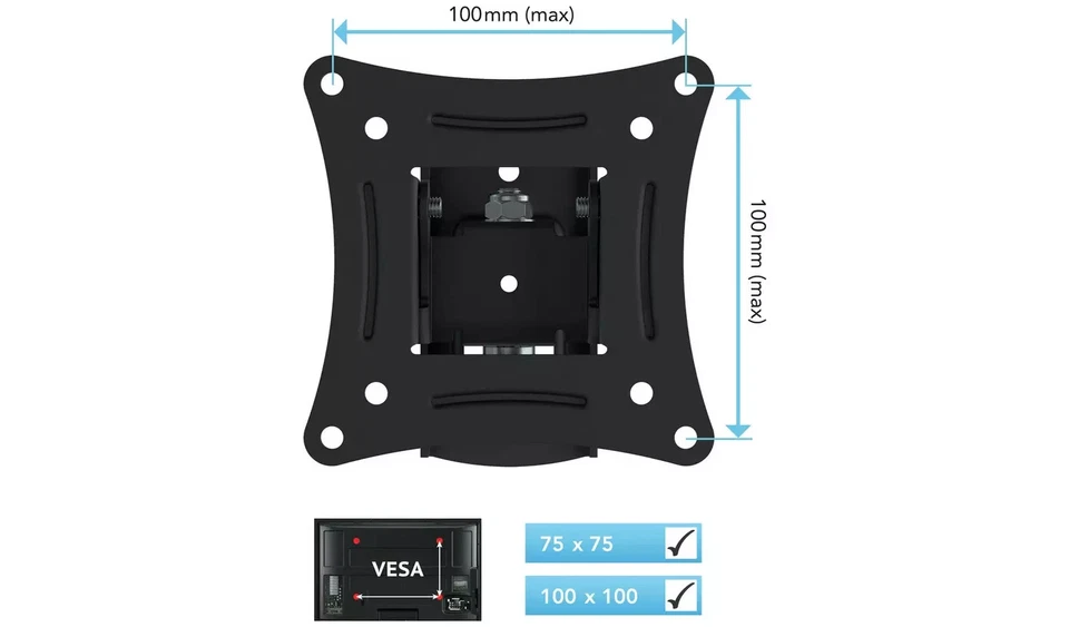 Soporte de TV para monitor AVF inclinable giro hasta 28 pulgadas montaje en pared AAL112 negro 9159213 N Foto 3 de 3