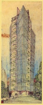 Frank Lloyd Wright Marks Apartment Tower New York City Architectural Print