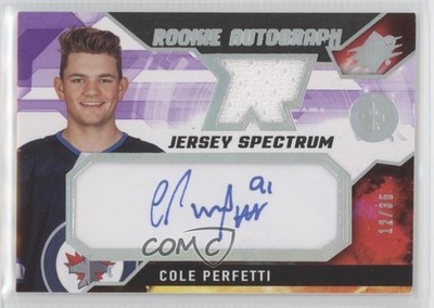 2021-22 SPx Rookie Auto Jersey Spectrum 12/35 Cole Perfetti #CP Auto 1e05