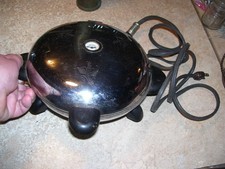 Vintage Manning Bowman 1950's? Chrome Turtle Look Kitchen Waffle Iron