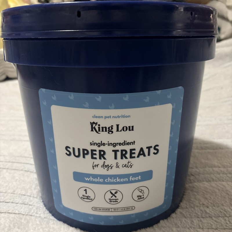 King Lou Whole Chicken Feet Dog Treats Single-Ingredient  for Dogs 4.5 lbs