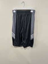 Men's Vintage Adidas Y2K Dazzle Silk Satin Black Basketball Shorts Retro S small