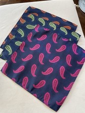100 Silk Paisley Pocket Square Lot Of 3
