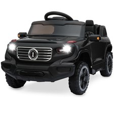 6V Kids Ride On Car Truck w/ Parent Control, 3 Speeds, LED Headlights, MP3- BLK