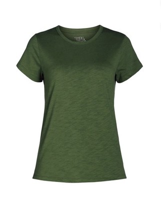 TIME & TRU Women s XXXL (22) Slub Crew Tee Short Sleeve Jersey   Olive Green