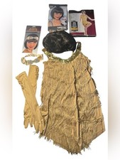 Costume 1920s Champagne Flapper dress, Flapper Wig, Headband,  Gloves Pre-owned