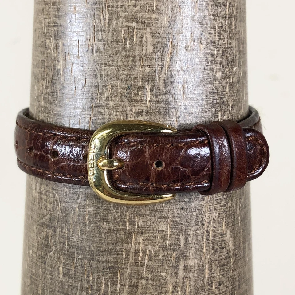 Reloj Esqueleto Vintage Fossil SK-3 Japón 24mm Mujer Cuarzo Correa Cuero Foto 4 de 4