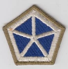 WW2 era US Army 5th V Corps Patch Insignia Military Cut Edge OD Border Snow Back