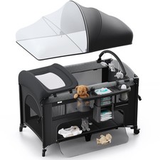 Obee Odee 4 in 1 Baby Bassinet, Pack and Play, Bedside Crib Sleeper, Diaper C...