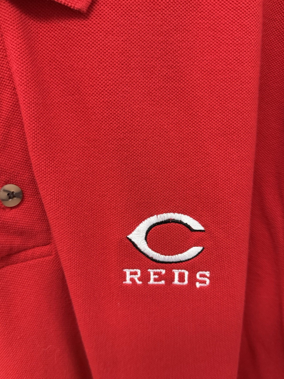 Cincinnati Reds Polo Shirt by Lee Vintage Embroidered Short Sleeve Men Large thumbnail 2