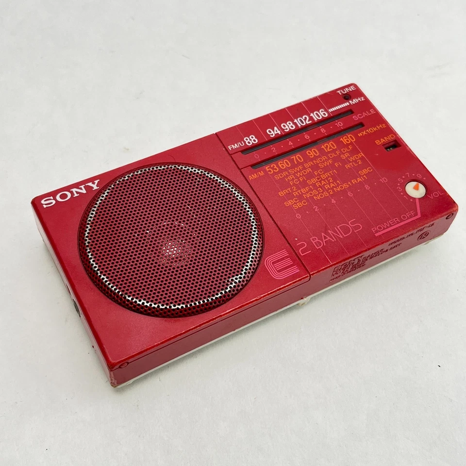 Sony ICF-12 FM/AM Radio rot – Vintage 2-Band – DEFEKT, für Bastler