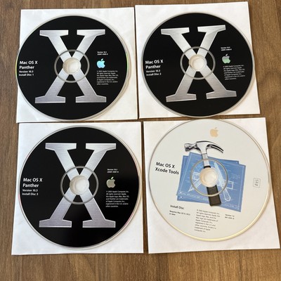 Apple | Mac OS X Panther 10.3| 3 Install Disc Set with Mac OS Xcode Tools Disc