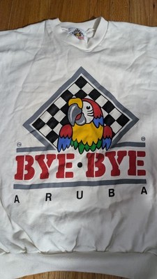 Vintage Bye Bye Aruba Vacation XL Sweatshirt Parrot Long Sleeve Crewneck