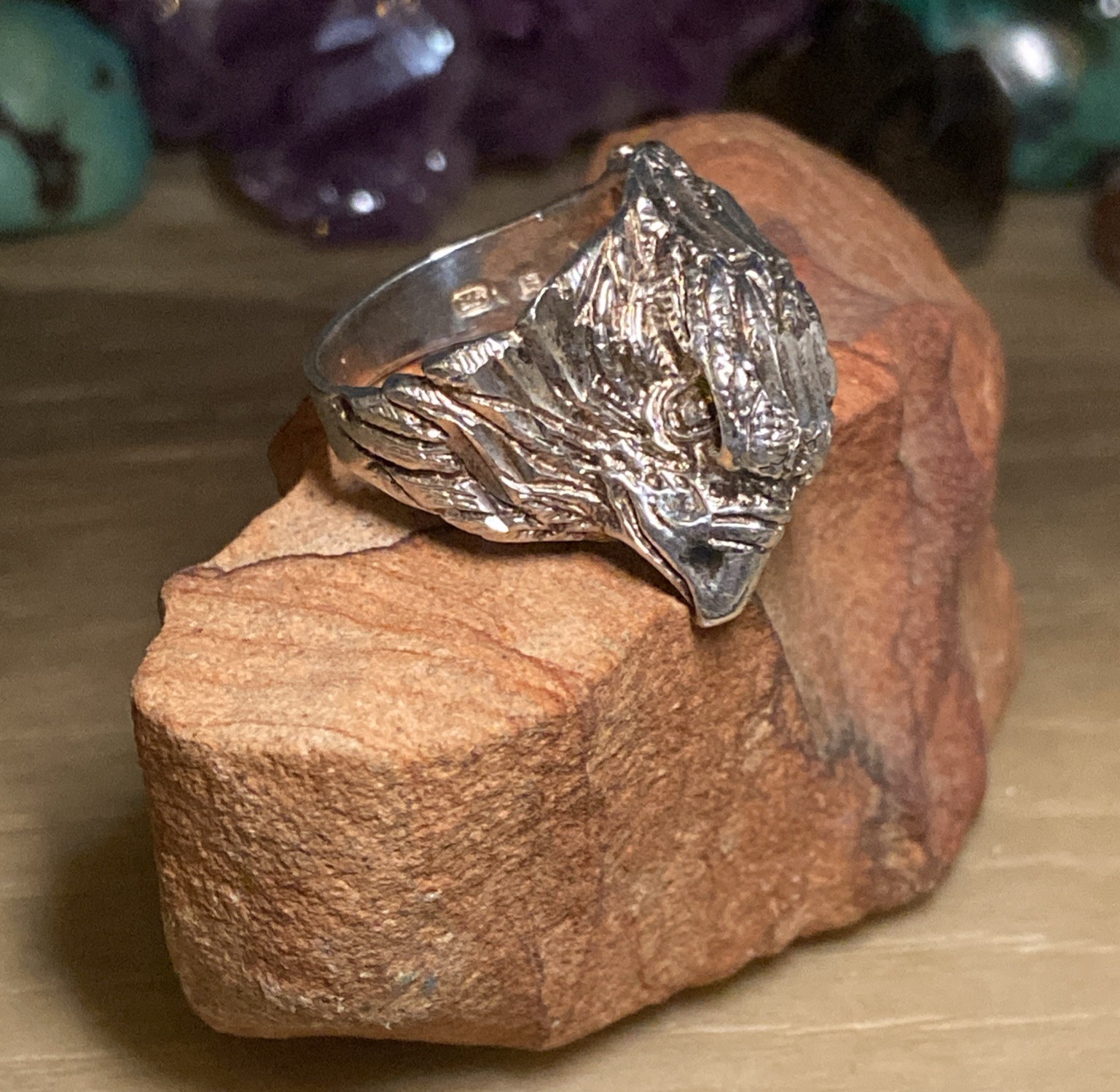 VINTAGE Solid Sterling Silver 925 Eagles Head 11.… - image 1