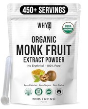 Organic Monk Fruit Extract, 5 Oz, Pure Monk Fruit Sweetener Organic No Erythrito